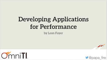Developing applications for performance by Leon Fayer