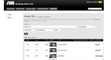 Alli Sports custom content management system